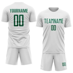 Custom Sublimation Jersey Uniform Green White Soccer Kelly