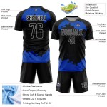 Uniform Black Blue-White Fragment Jersey Art Thunder Abstract Custom Soccer Sublimation