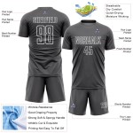 Sublimation Shape Steel Custom Geometric Soccer Uniform White Gray Jersey Sublimation Shape Steel Custom Geometric Soccer Uniform White Gray Jersey
