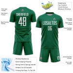 White Uniform Sublimation Jersey Kelly Custom Green Soccer