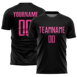 Sublimation Soccer Black Uniform Pink Custom Jersey