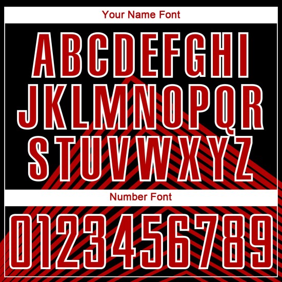 Uniform Jersey Lines Red-White Soccer Black Sublimation Custom