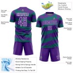 Splash Sublimation Custom Teal-White Soccer Uniform Purple Jersey