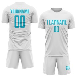Jersey White Uniform Custom Blue Sublimation Soccer Lakes