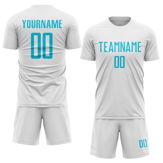 Jersey White Uniform Custom Blue Sublimation Soccer Lakes