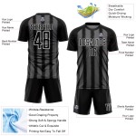 Black Jersey Uniform Line Sublimation Steel Custom Gray-White Soccer