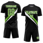 Jersey Uniform Black Green-White Neon Custom Sublimation Lines Soccer Diagonal