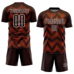Jersey Custom Brown Soccer Line Uniform Orange-White Sublimation Jersey Custom Brown Soccer Line Uniform Orange-White Sublimation