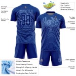 Gradient Light Custom Sublimation Blue Uniform Soccer Jersey Lines Royal Geometric