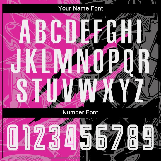 Pink Uniform Jersey Black-Deep Graffiti Sublimation Scratch Custom Pattern Soccer