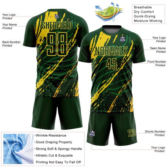Uniform Yellow Green Jersey Sublimation Custom Soccer