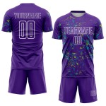 Sublimation Purple Jersey Neon Abstract Soccer Art Green-Teal Custom Uniform Fragment