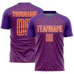 Soccer Custom Jersey Purple Lines Uniform Sublimation Orange-White