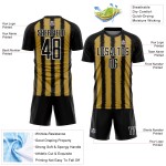 Custom Jersey Soccer Line Gold-White Black Uniform Sublimation Old