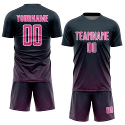 Lines Jersey Sublimation Navy Soccer Custom Pink-White Uniform Lines Jersey Sublimation Navy Soccer Custom Pink-White Uniform