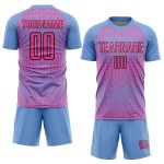 Soccer Shapes Jersey Light Pink-Black Sublimation Geometric Abstract Blue Custom Uniform