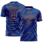 Orange Jersey Uniform Sublimation Bay Custom Soccer Royal Lightning