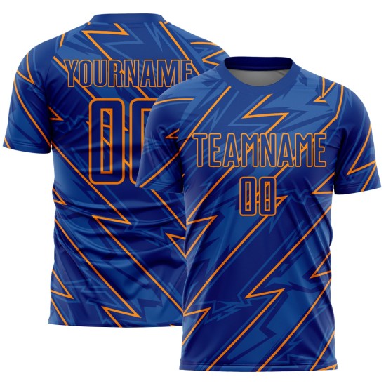 Orange Jersey Uniform Sublimation Bay Custom Soccer Royal Lightning