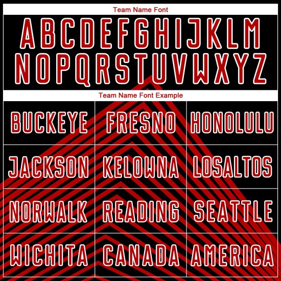 Uniform Jersey Lines Red-White Soccer Black Sublimation Custom