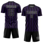 Geometric Soccer Shape Uniform Custom Sublimation Purple-White Jersey Black