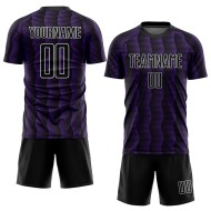 Geometric Soccer Shape Uniform Custom Sublimation Purple-White Jersey Black