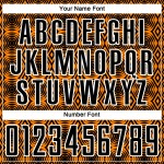 Shapes Orange Sublimation Soccer Custom Geometric Uniform Jersey Black-White
