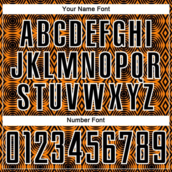 Shapes Orange Sublimation Soccer Custom Geometric Uniform Jersey Black-White