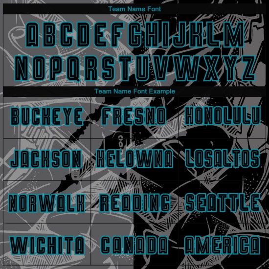 Graffiti Scratch Soccer Sublimation Black Uniform Gray-Teal Pattern Jersey Custom Steel