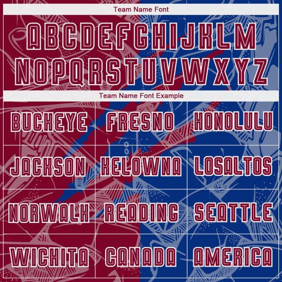 Soccer Jersey Maroon-Royal Sublimation Custom Uniform Graffiti Scratch Pattern
