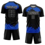 Uniform Black Blue-White Fragment Jersey Art Thunder Abstract Custom Soccer Sublimation