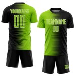 Line Neon Custom Black Sublimation Gradient Uniform Soccer Jersey Green-White