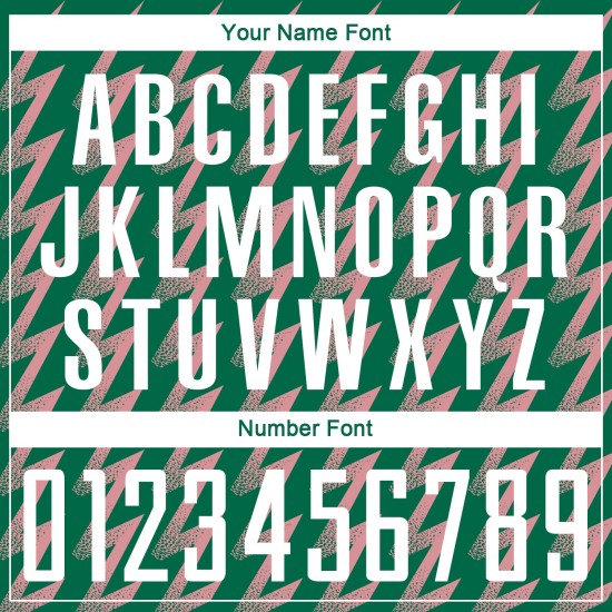 Jersey Sublimation Green Pink Shape Custom Zigzag Kelly Soccer Uniform White-Medium