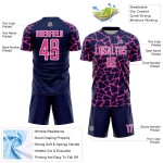 Pink-White Network Navy Custom Abstract Sublimation Soccer Jersey Splash Uniform