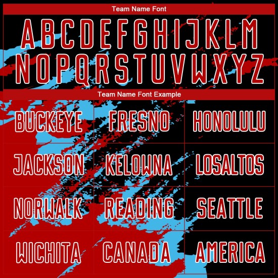 Art Jersey Soccer Sublimation Uniform Fragment Blue Splash Red-Sky Abstract Custom Black