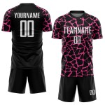Soccer White-Pink Abstract Custom Black Splash Network Sublimation Uniform Jersey