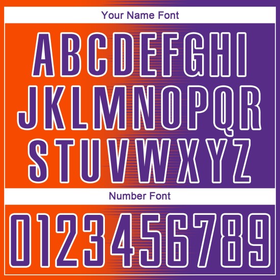 Gradient Jersey Uniform Sublimation Line Soccer Purple Custom Orange-White