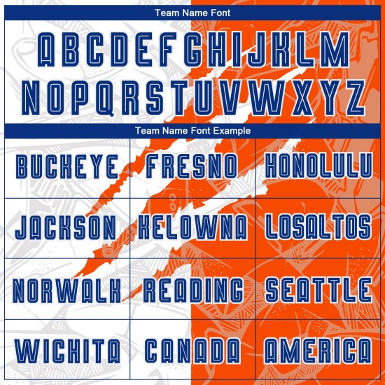 Pattern Uniform Sublimation Soccer Graffiti Royal-Orange Jersey Scratch Custom