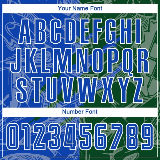 Pattern Graffiti Sublimation Custom Thunder Soccer Uniform Jersey Blue-Green Scratch