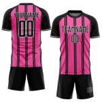 Jersey Line Black Custom Pink-White Uniform Sublimation Soccer