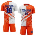 Pattern Uniform Sublimation Soccer Graffiti Royal-Orange Jersey Scratch Custom