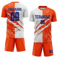 Pattern Uniform Sublimation Soccer Graffiti Royal-Orange Jersey Scratch Custom
