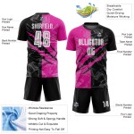 Pink Uniform Jersey Black-Deep Graffiti Sublimation Scratch Custom Pattern Soccer