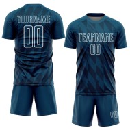 Custom Uniform Jersey Soccer Shapes White Sublimation Navy Geometric