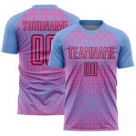 Soccer Shapes Jersey Light Pink-Black Sublimation Geometric Abstract Blue Custom Uniform