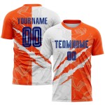 Pattern Uniform Sublimation Soccer Graffiti Royal-Orange Jersey Scratch Custom